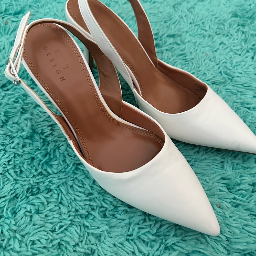 ASOS White Slingback Heels